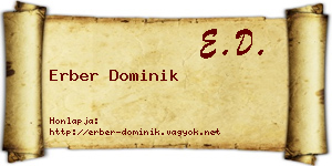 Erber Dominik névjegykártya